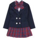 60ダブルブレザーset 紺×マゼンタタータンチェック